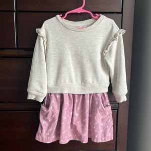 Gap Mixed Media Floral Sweatshirt Dress